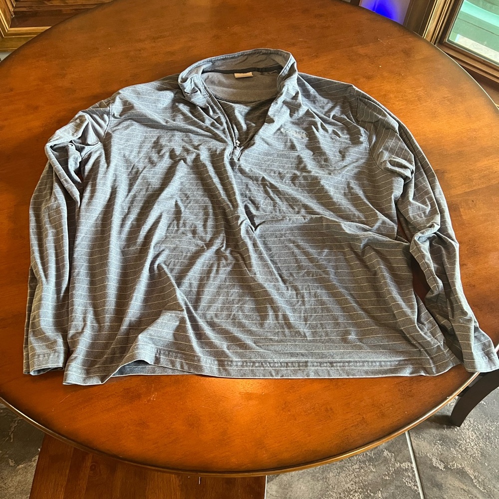Columbia Men's Blue Striped Quarter-Zip Jacket